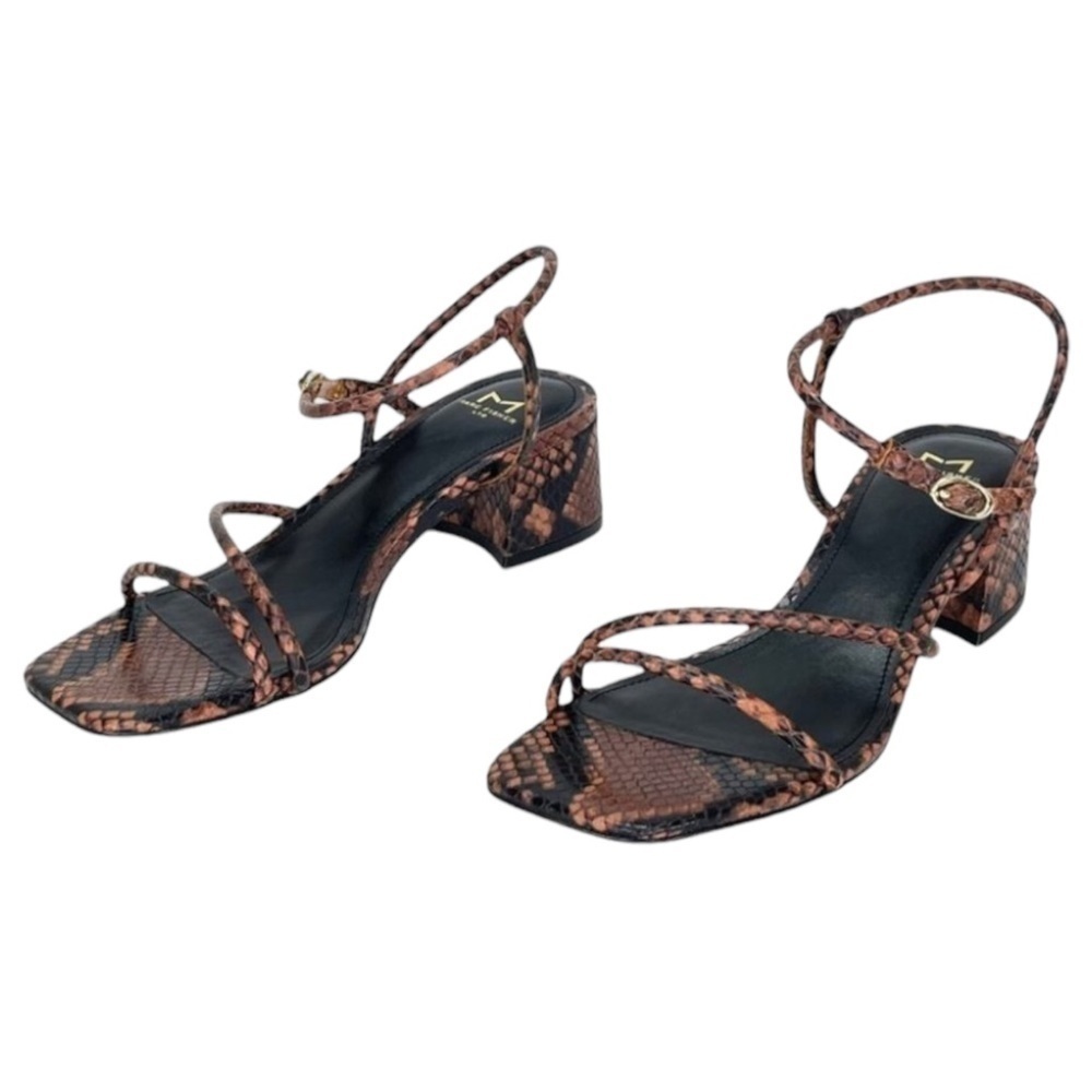 Marc Fisher LTD Womens Sandal 6M Jiny2 Brown Snake Print Block Heel - Picture 12 of 16